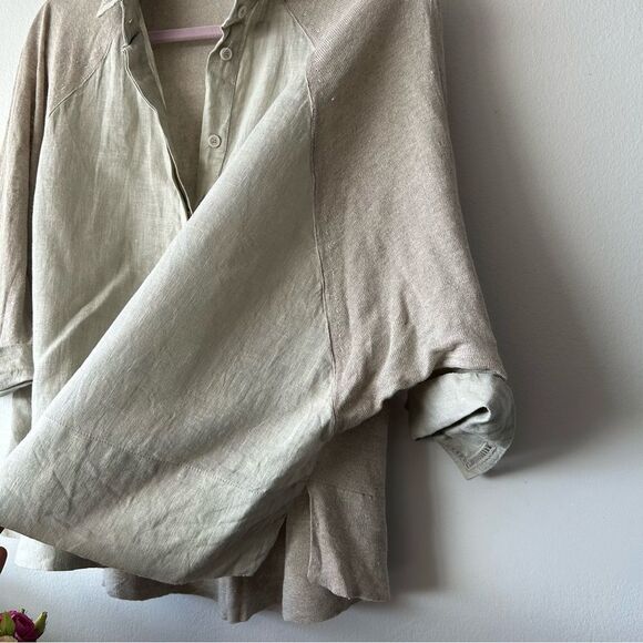 Tonet Relaxed Linen Button-Up A-silhouette Blouse - Picture 5 of 12